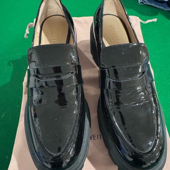Women’s Stuart Weitzman Black Patent Leather Loafers